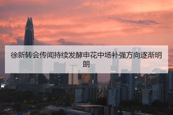 徐新转会传闻持续发酵申花中场补强方向逐渐明朗